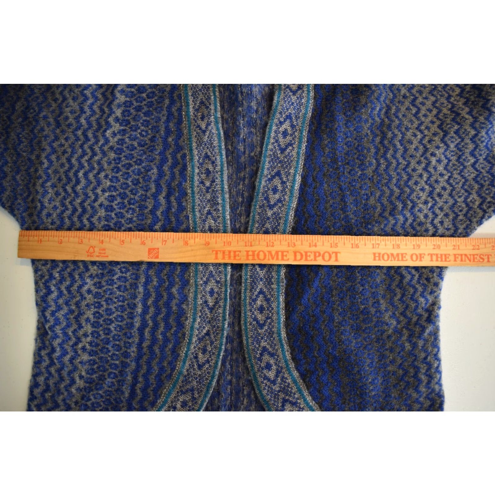 Vintage Chicos Sweater Cardigan Wool Mohair Blend Open Front Size 0 Small Blue Womens Mens? Size XS / US 0-2 / IT 36-38 - 4 Thumbnail