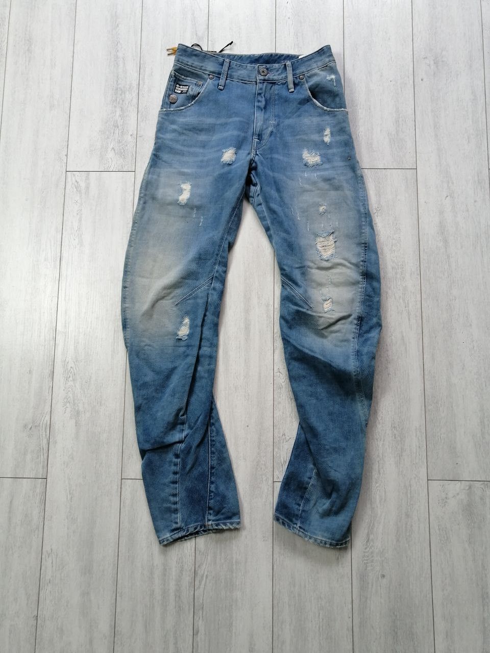G-Star G-STAR RAW Blue Denim ARC 3D LOOSE TAPERED Distressed Jeans Size US 28 / EU 44 - 1 Thumbnail