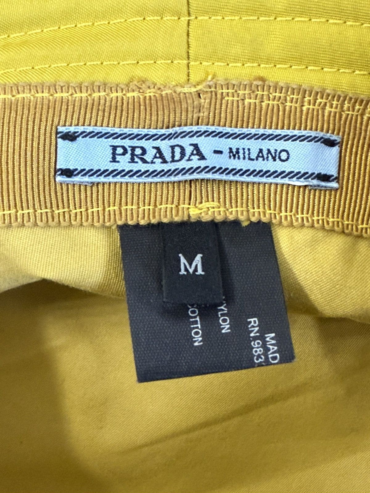 Prada Prada Nylon Bucket Hat Yellow Brand New Size Medium Size ONE SIZE - 11 Thumbnail