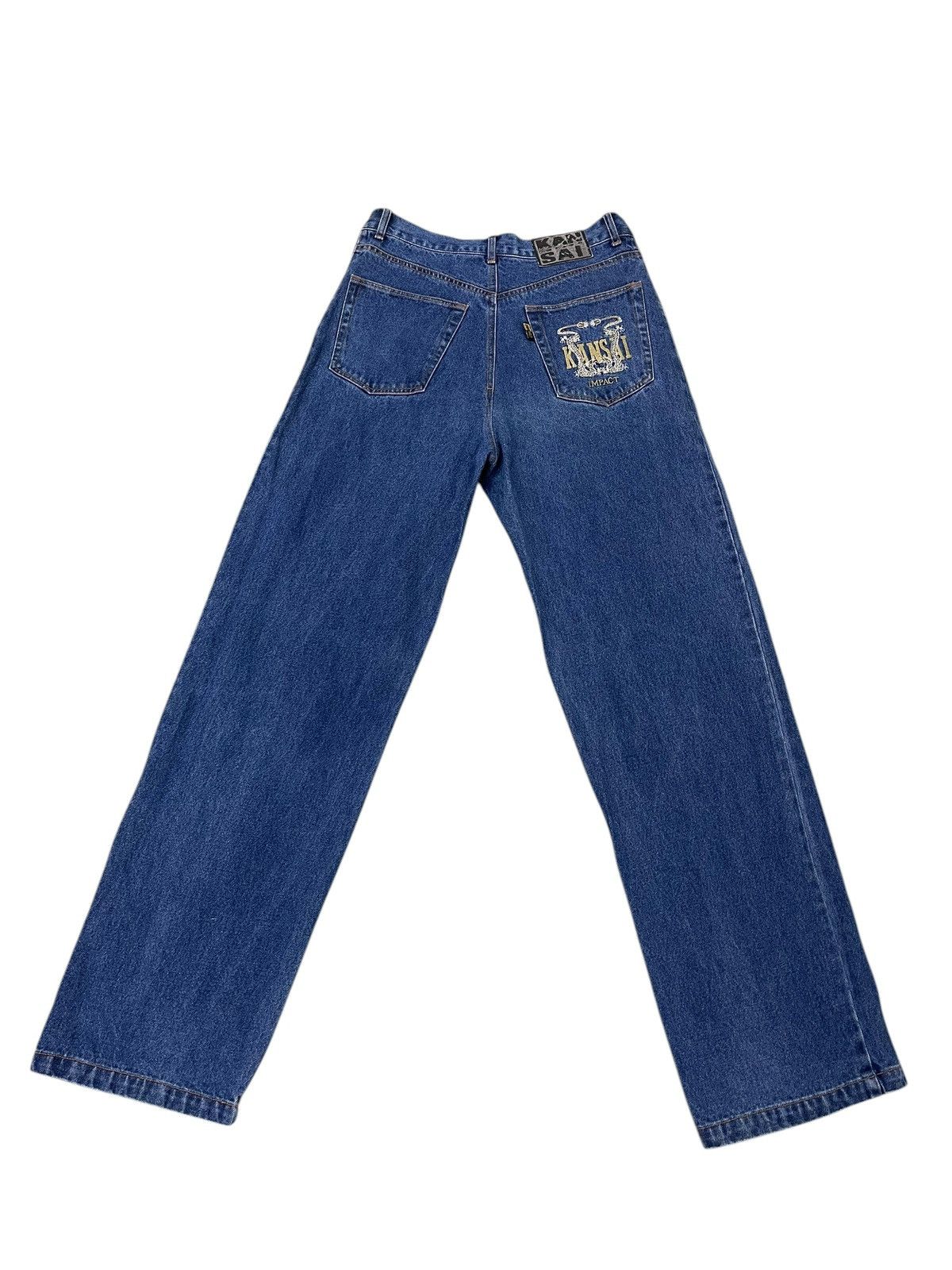 Kansai Yamamoto Baggy Jeans Vtg Y2K Kansai Impact Embroydered 1🟦3 Size US 32 / EU 48 - 3 Thumbnail
