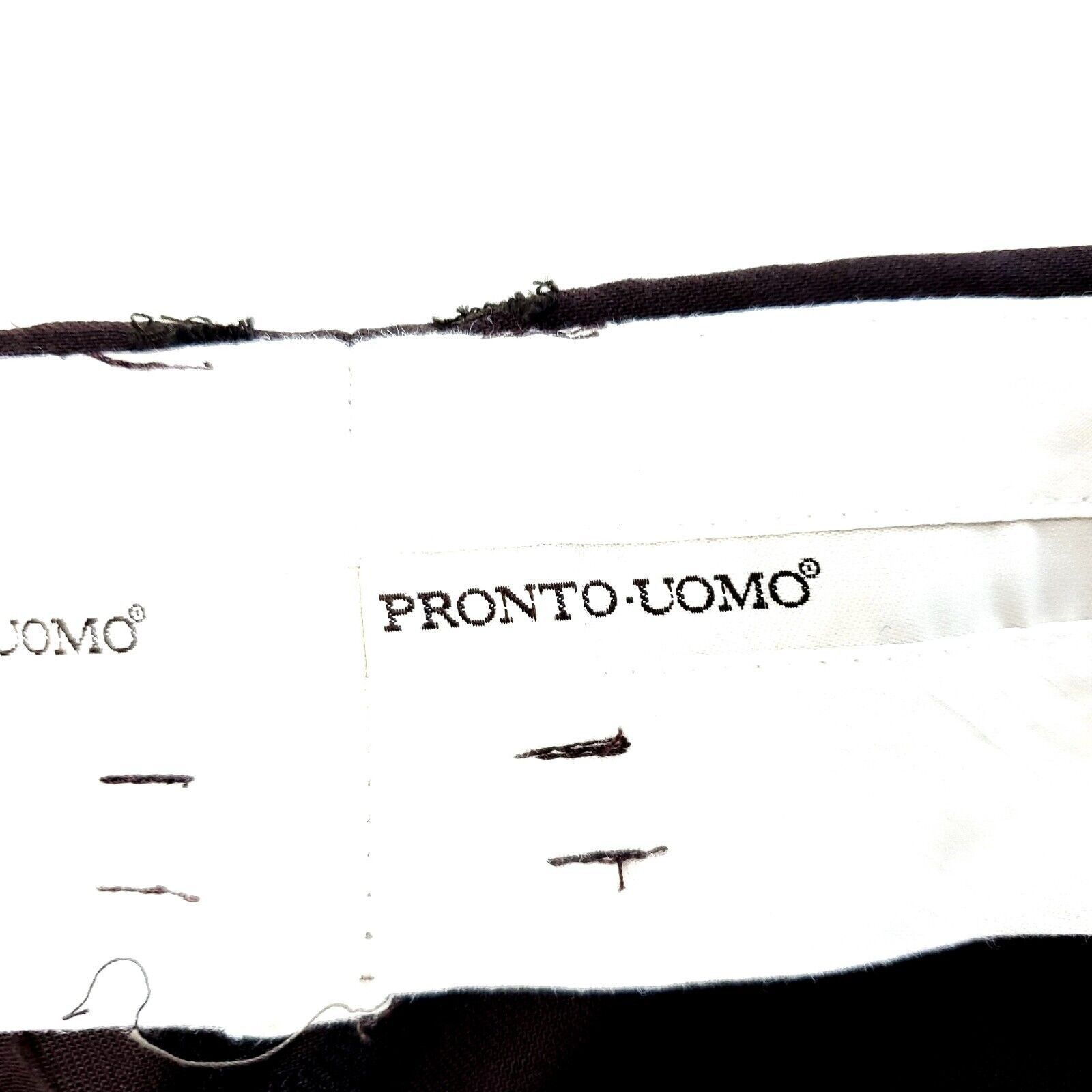 Pronto Uomo Pronto Uomo Wool Dress Pants Slacks 44/23 Short Leg Chocolat Size 44S - 3 Thumbnail