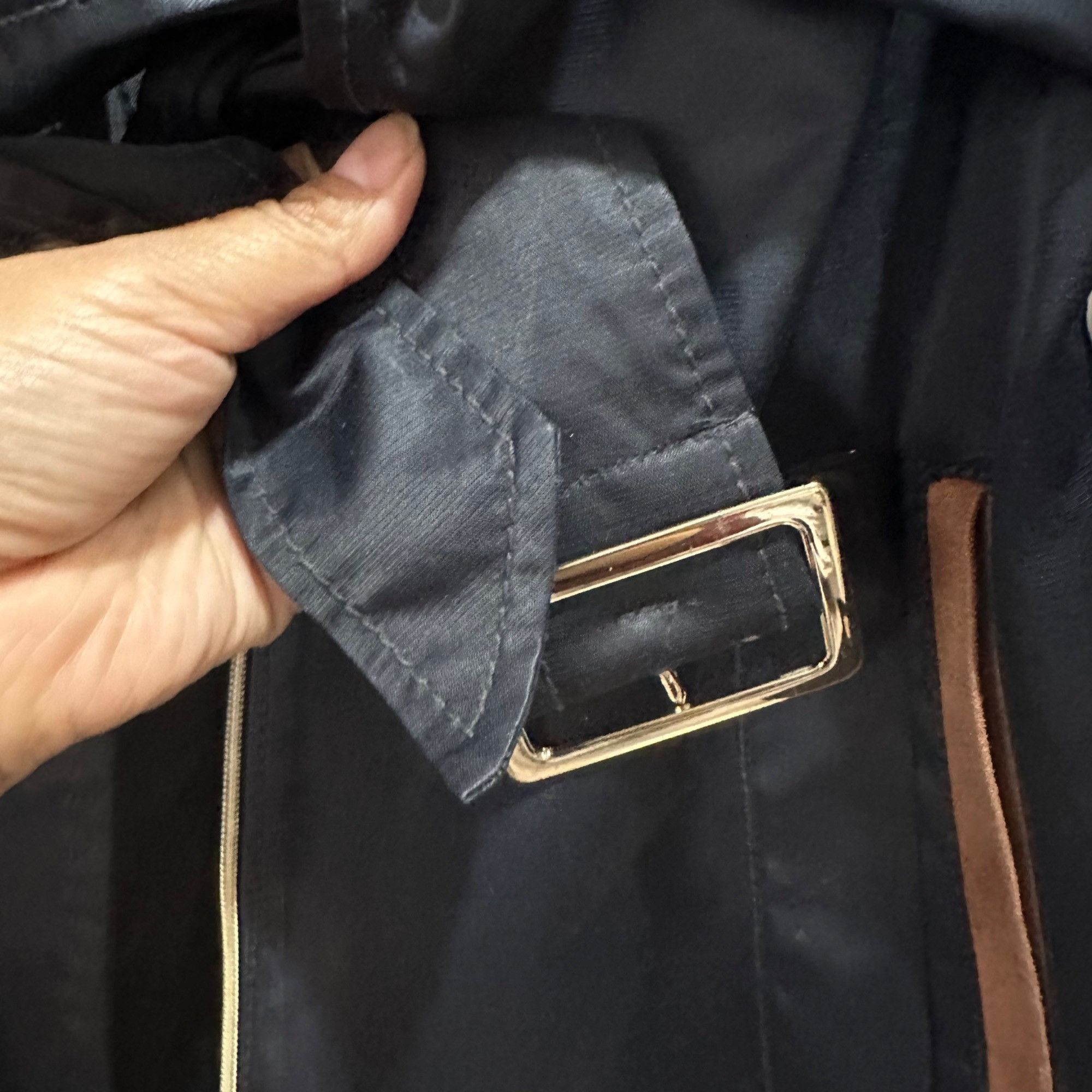 Jones New York 🤩Women Trench Coat Jones New York Sz M Mid Length Navy Belt Size L / US 10 / IT 46 - 9 Thumbnail