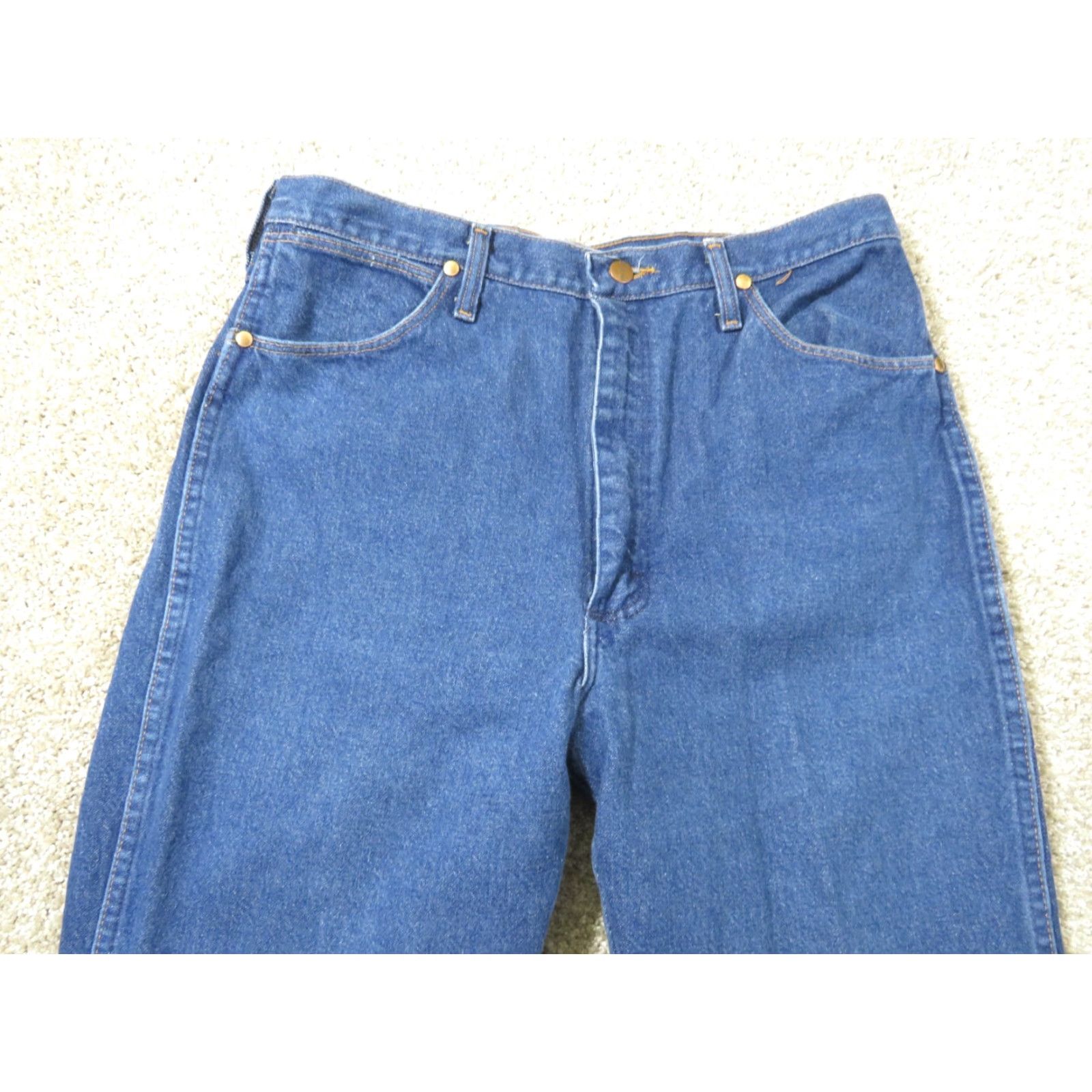 Wrangler VINTAGE Wrangler Jeans Men's 34x37.5 Blue 639DEN Cowboy Cut Made in USA Rodeo Wrangler Cowboy Cut Jeans Mens 34x37.5 Blue Cowboys Size US 34 / EU 50 - 4 Thumbnail