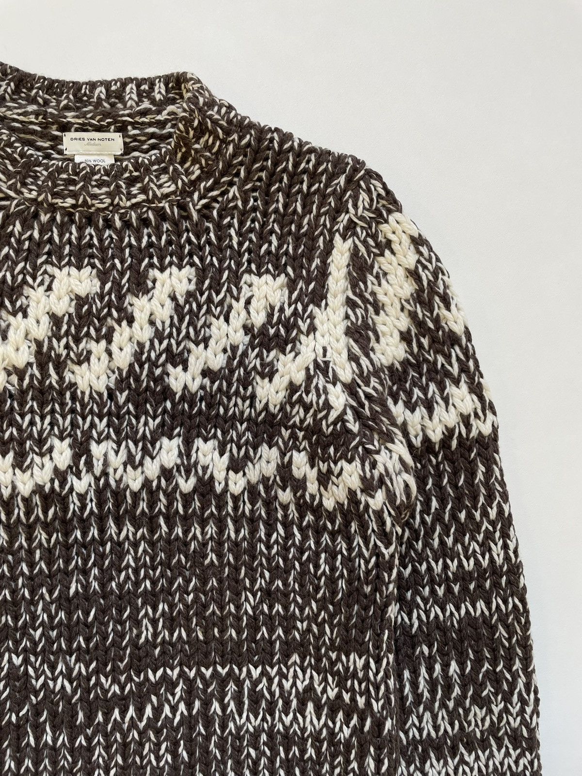 Dries Van Noten Early 2000s Brown/Cream Patterned Sweater Size US M / EU 48-50 / 2 - 7 Thumbnail