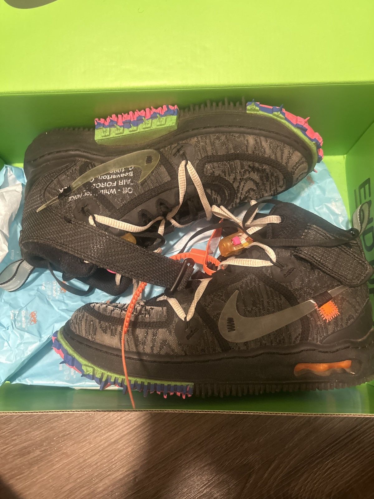 Off-White Off-White x Nike Air Force 1 Mid “Black” (With Box) Size US 6 / IT 36 - 2 Thumbnail
