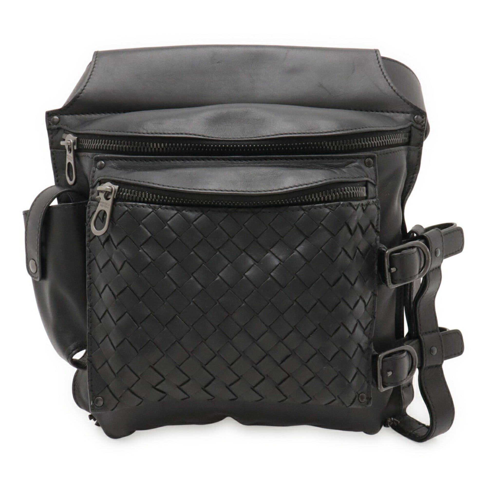 Bottega Veneta BOTTEGA VENETA Intrecciato Waist Bag, Black Leather, 121604 Size ONE SIZE - 1 Thumbnail