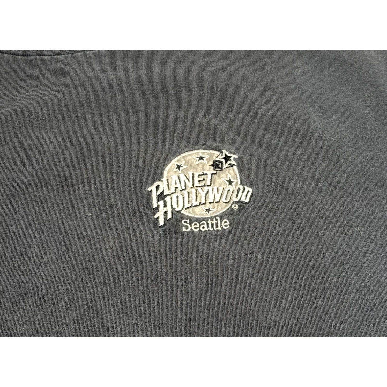 Planet Hollywood Planet Hollywood T-Shirt Seattle 90s XL Embroidered Black Crew Neck Graphic Tee Mens Vintage Size US XL / EU 56 / 4 - 3 Thumbnail