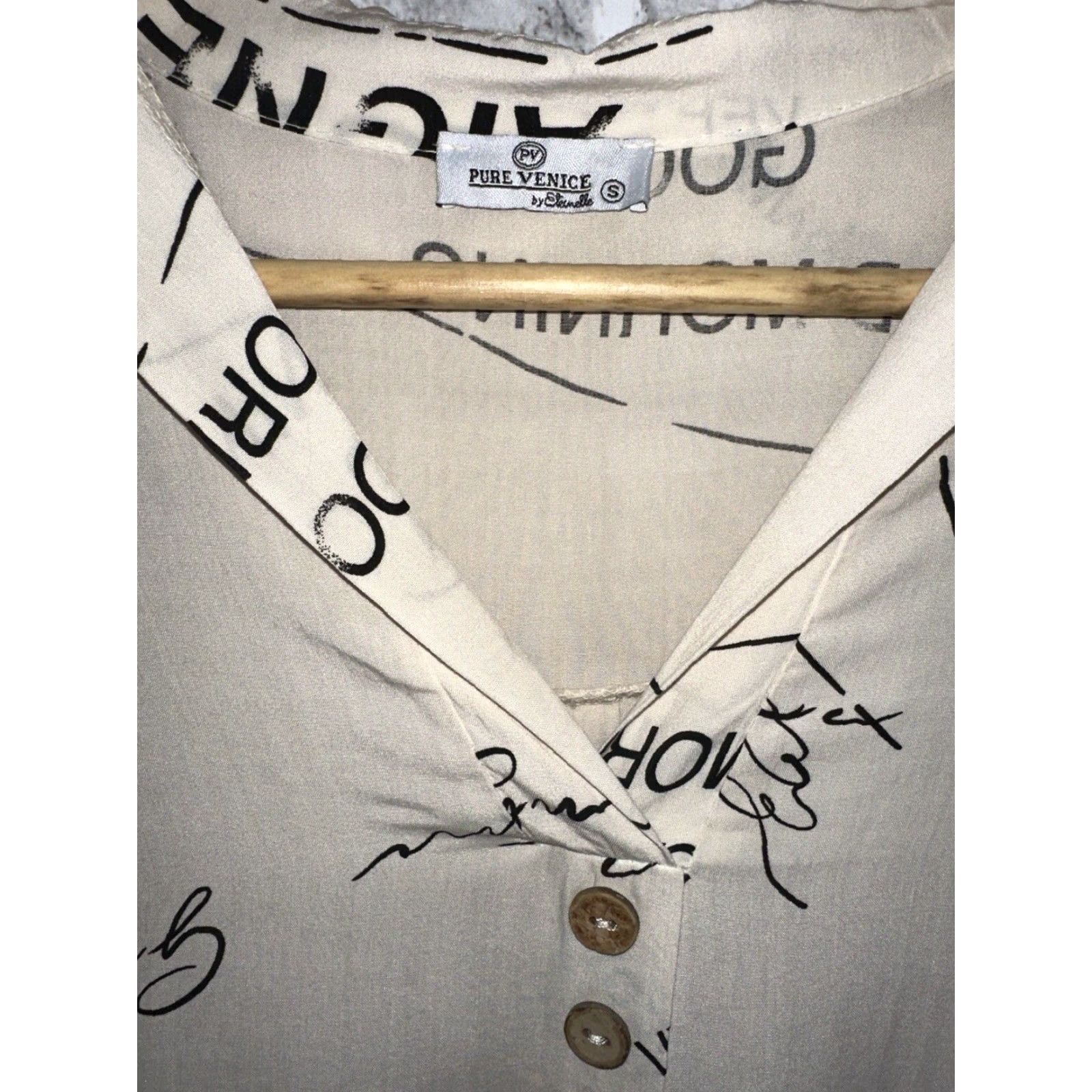 Vintage VINTAGE Pure Venice by Eternelle Women's Blouse Pullover S Off Beige Italy Fashion Size S / US 4 / IT 40 - 2 Thumbnail