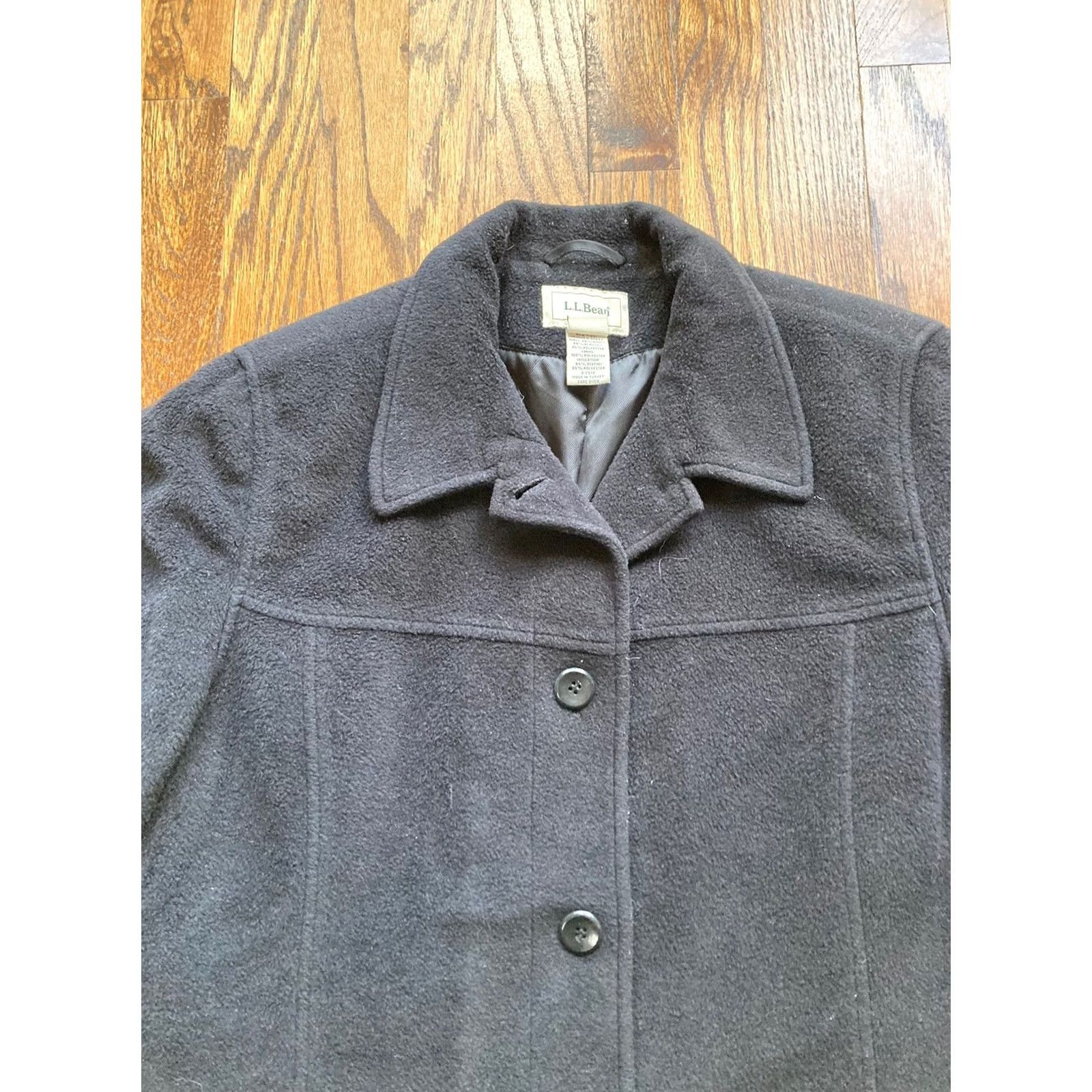 Vintage L.L. Bean Shirt Jacket Womens Wool Blend Shacket Black Button Pea Coat Outdoor M Regular Women Jacket Menus? Size M / US 6-8 / IT 42-44 - 4 Thumbnail