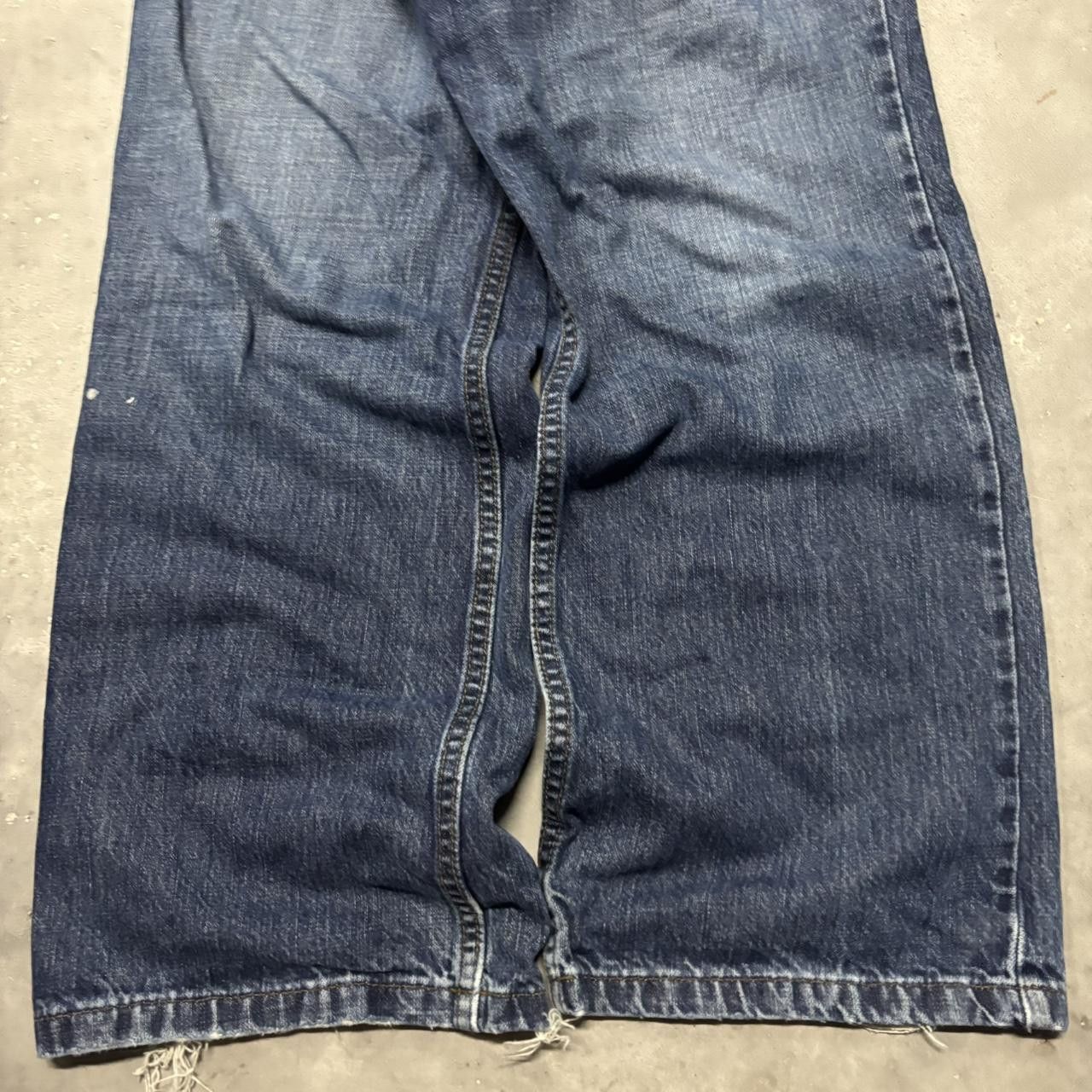 Japanese Brand × Vintage Vintage Y2K Baggy Dark Wash Loose Skater Style Denim Jeans! Size US 33 - 6 Thumbnail