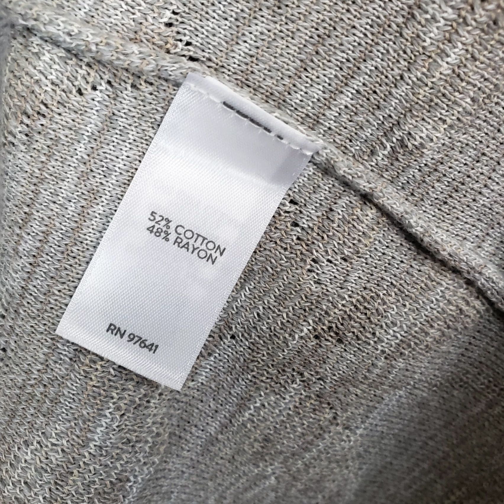 Vintage VINTAGE Pure Jill Womens Cardigan Sweater Sz Large Tan Gray Cotton Blend Open Front Size L / US 10 / IT 46 - 6 Thumbnail