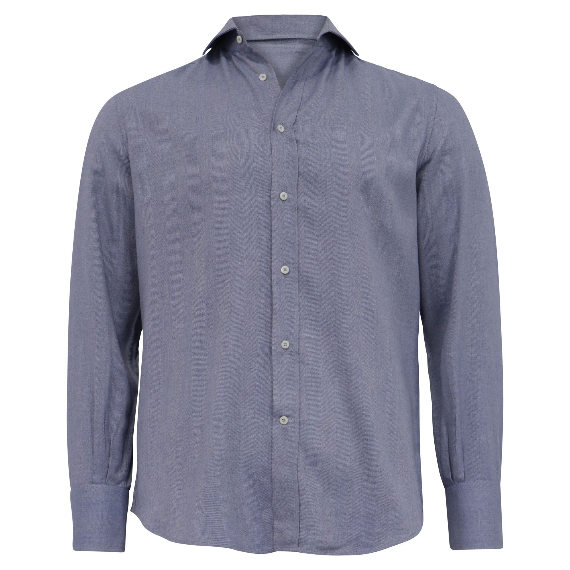 Brunello Cucinelli Brunello Cucinelli Button-Down Long Sleeve Shirt in Blue Cot Size US XL / EU 56 / 4 - 1 Thumbnail
