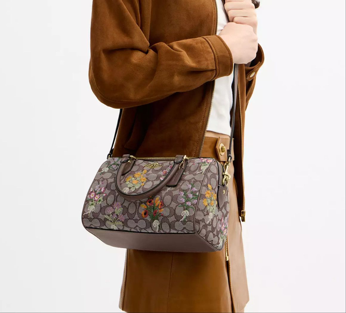Coach Rowan Satchel Bag With Floral Embroidery CDZ01 Size ONE SIZE - 14 Thumbnail