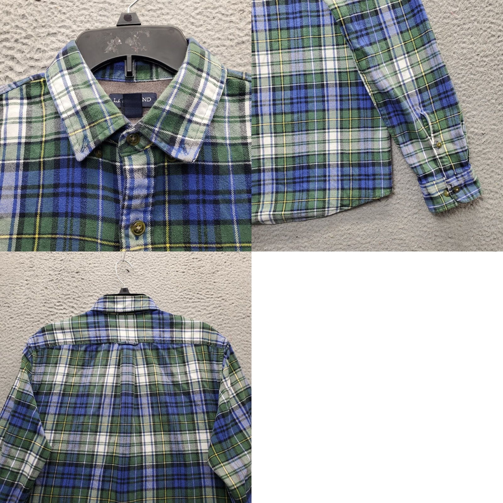 Lands' End Lands' End Mens Dress Shirt Multicolor Plaid Flannel Button-Down Tailored Fit XS/XL? (Wait) Size 42R - 8 Thumbnail