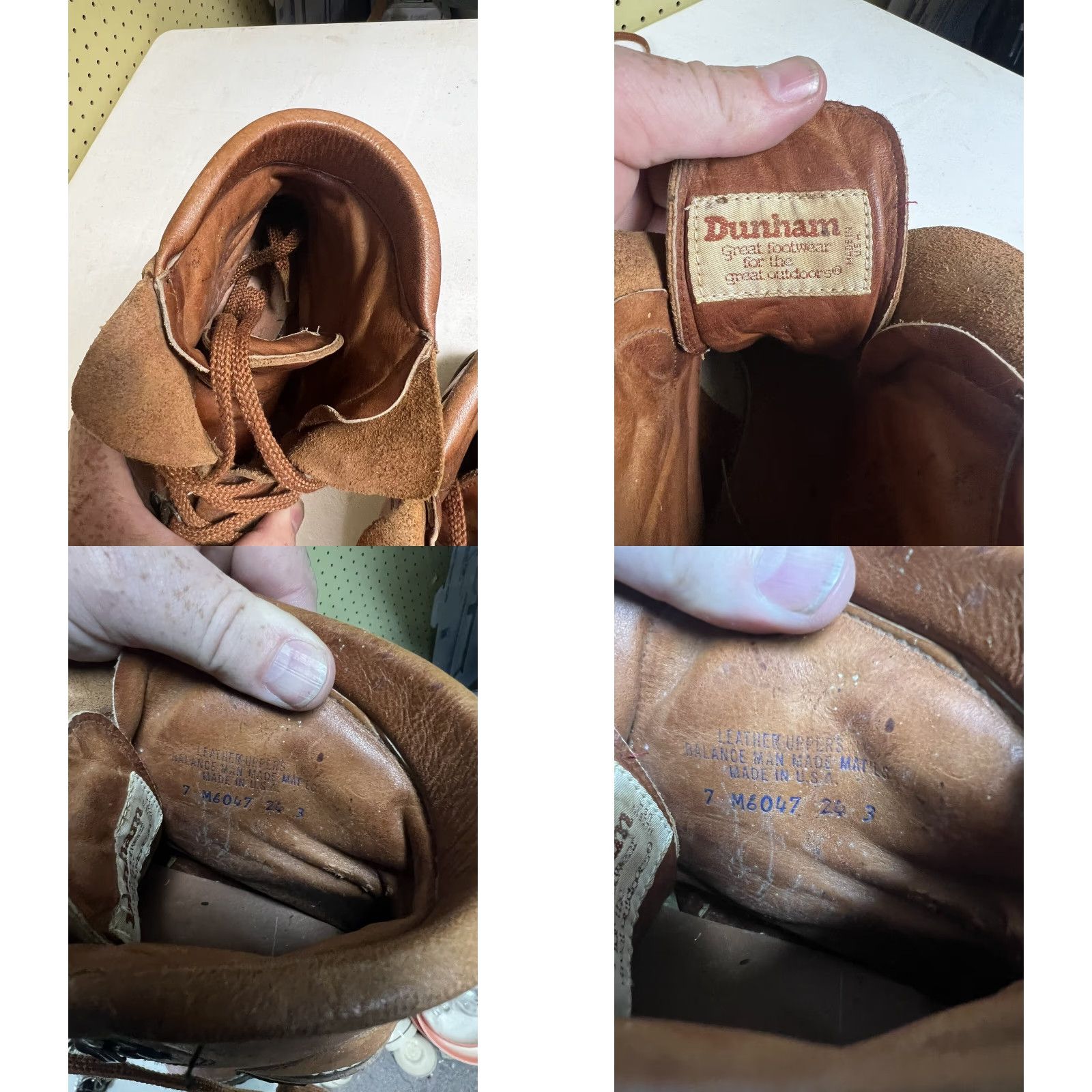 Vibram VINTAGE Dunham Men’s Tyrolean Hiking Boot Boots Vibram Sole Brown Leather Lace Up 7 Mens 70s Outdoors Hiking boot Size US 7 / EU 40 - 8 Thumbnail