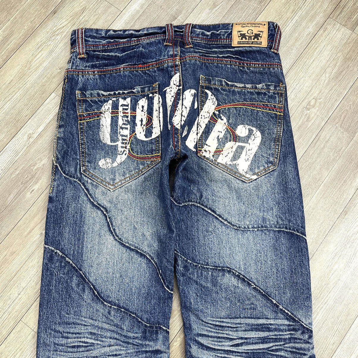 Gotcha × Vintage Vintage Gotcha Big Logo Distressed Faded Denim Jeans Size US 32 / EU 48 - 2 Thumbnail