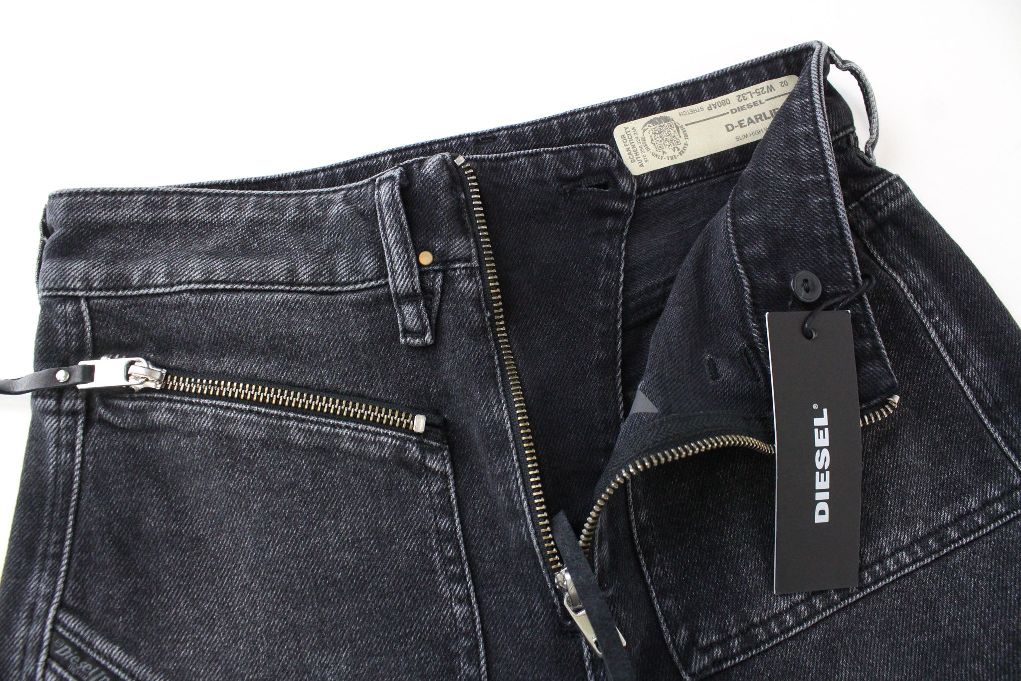 Diesel D-EARLIE 080AP W25/L32 Grey Zip-Fly Jeans 70473 Size 25" / US 0 / IT 36 - 3 Thumbnail