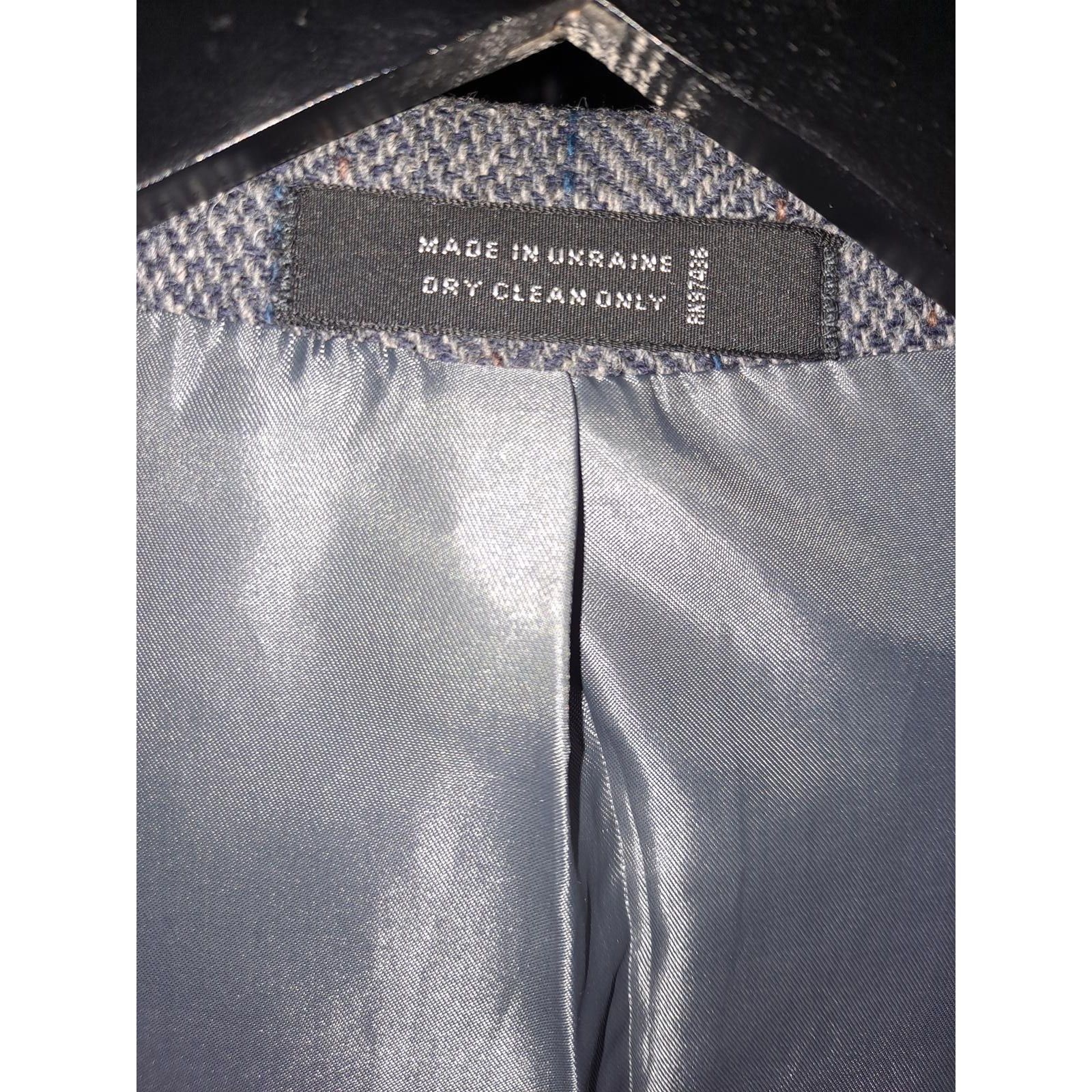 John Weitz John Weitz Signature Collection Gray Herringbone Tweed Blaze Size 40R - 2 Thumbnail