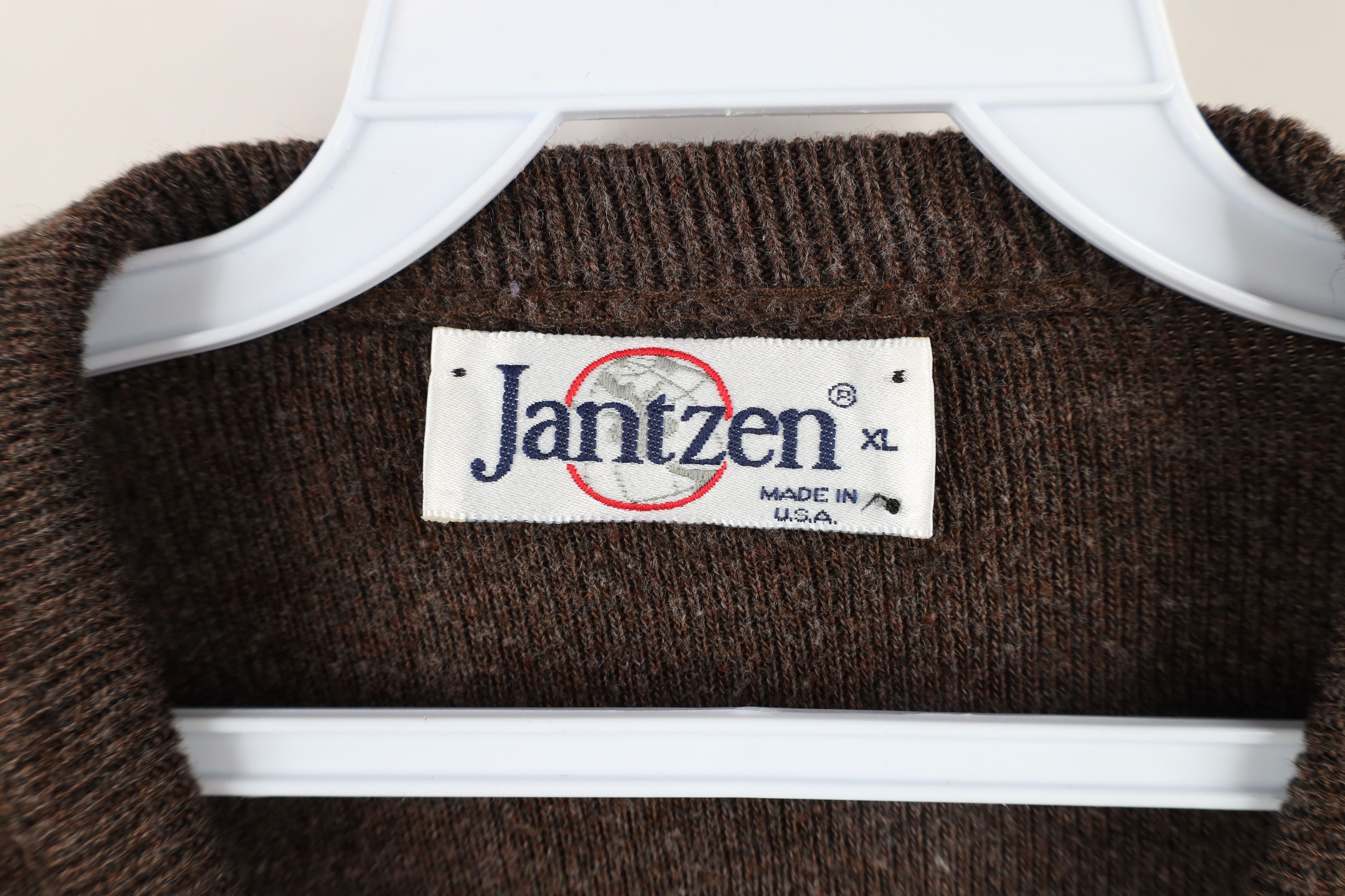 Vintage Vintage 70s Streetwear Blank Knit V-Neck Sweater Brown USA Size US XL / EU 56 / 4 - 5 Thumbnail