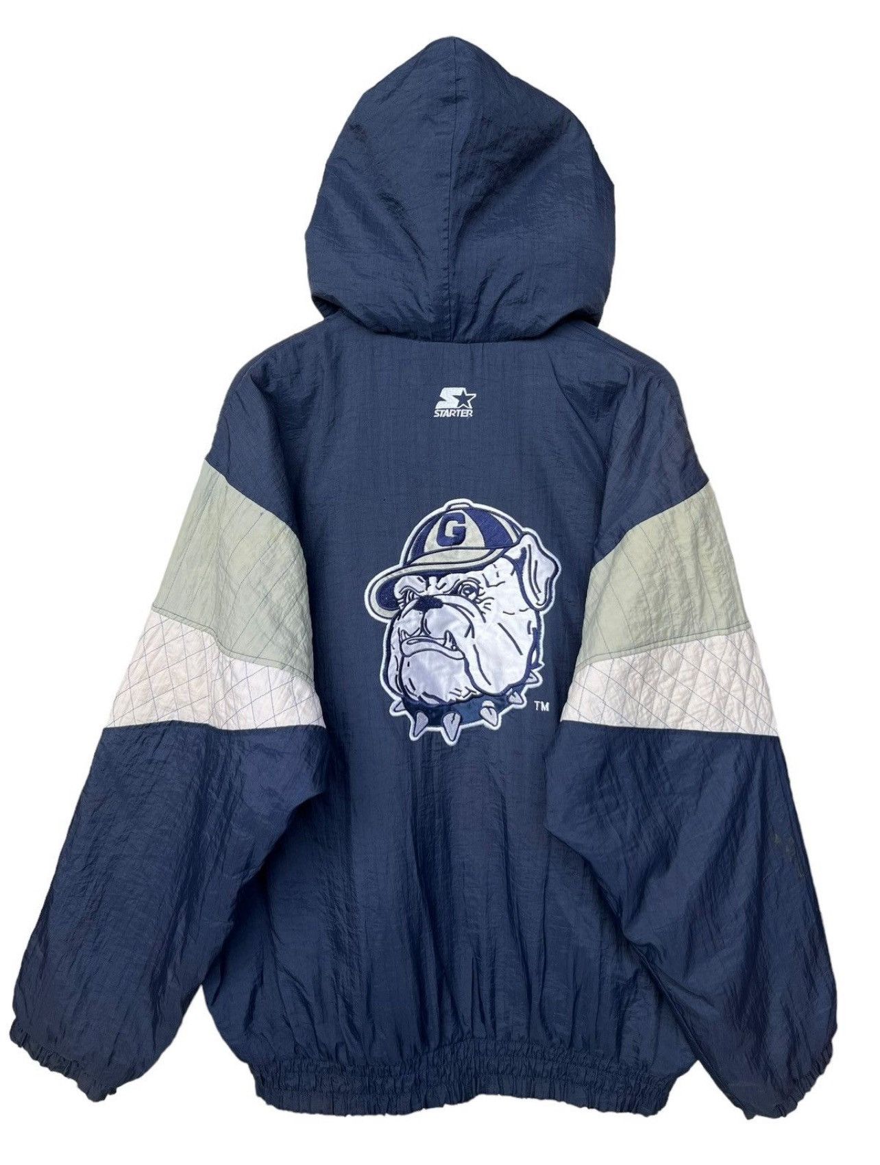 NCAA Rare🔥Vintage 90s Georgetown Hoyas Chalkline Starter Jacket Size US XL / EU 56 / 4 - 6 Thumbnail