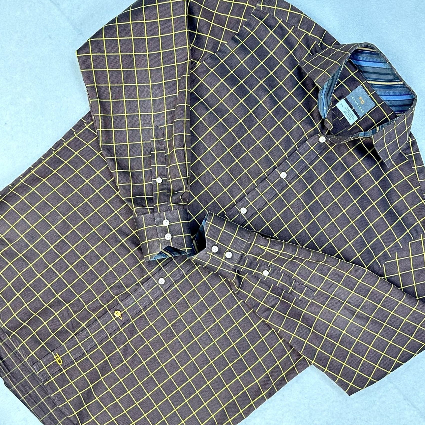 thomas dean dress shirts Amazon.com: Men's Twill Plaid Button Down Shirt, Blue, Small : Clothing, Shoes & Jewelry Excellent condition Thomas Dean Button blue Dress