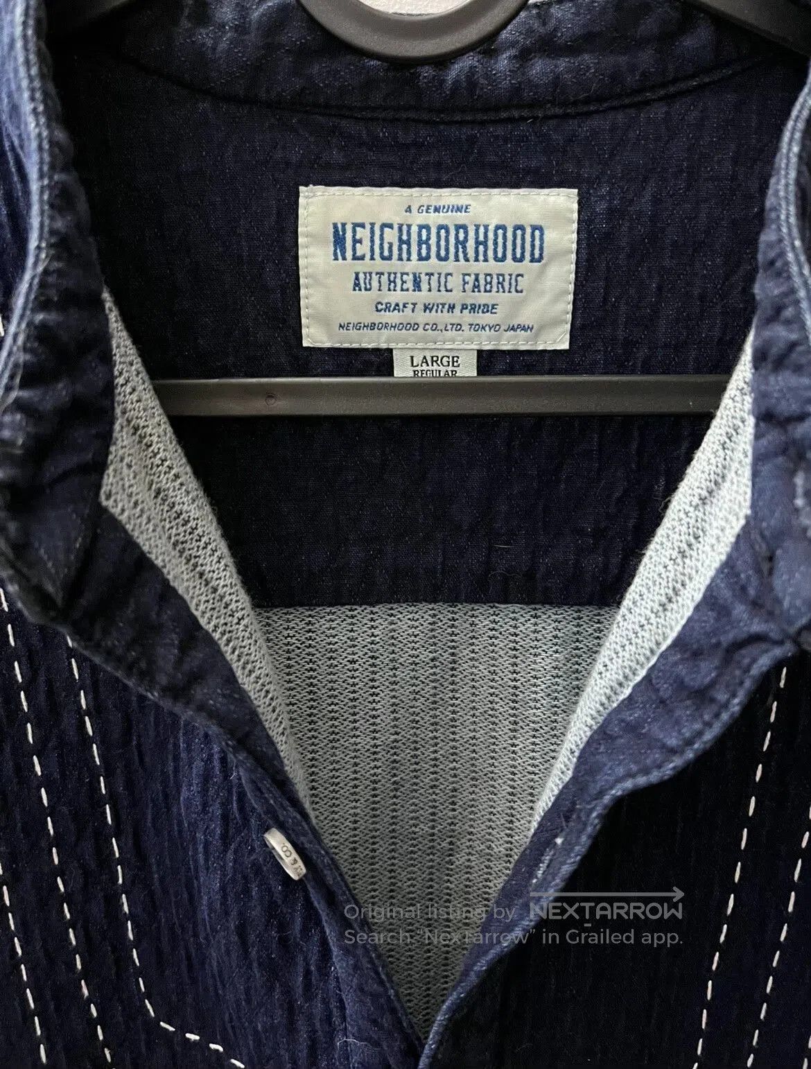 Neighborhood navy blue henley collar sweatshirt. Size US L / EU 52-54 / 3 - 3 Thumbnail
