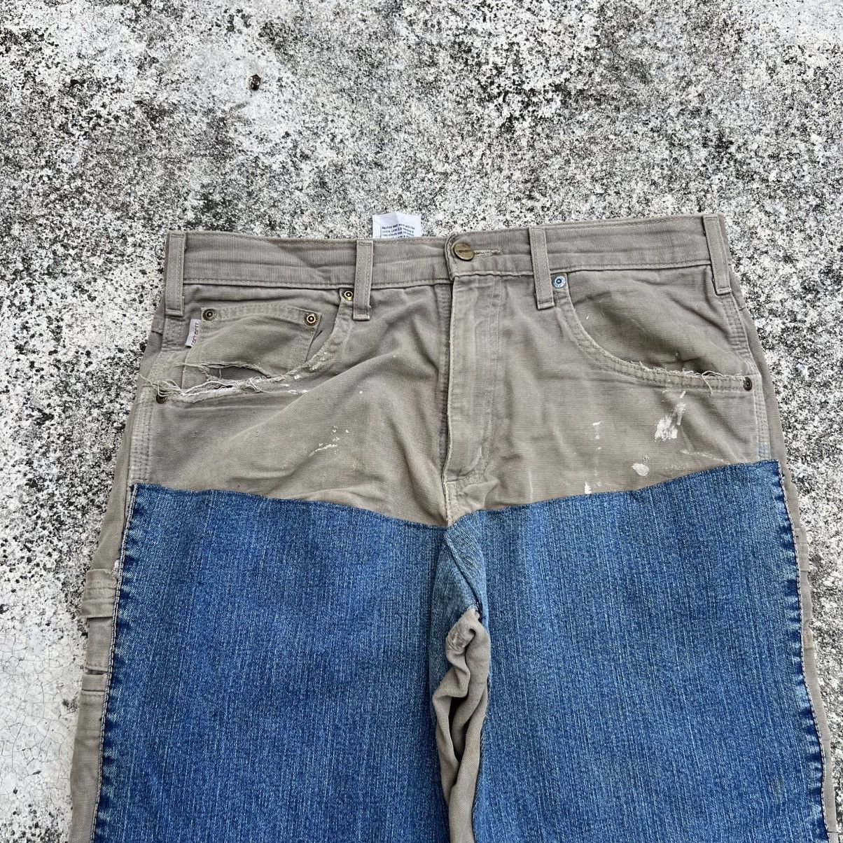 Carhartt “CARHARTT” HEAVY DISTRESS CUSTOM DOUBLE KNEE PANTS Size US 32 / EU 48 - 3 Thumbnail