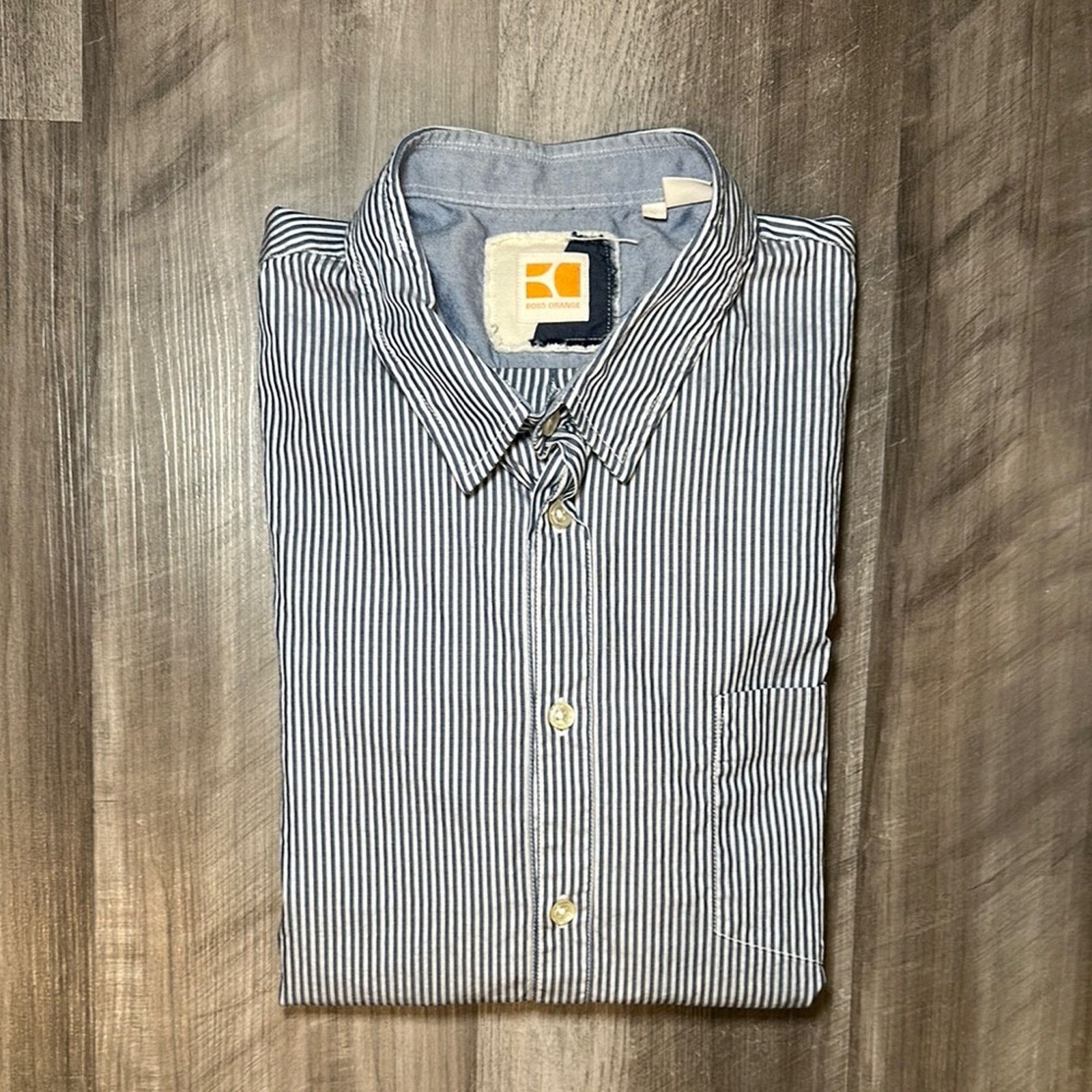 Hugo Boss Boss Orange Striped Long Sleeve Button Down - Large Size US L / EU 52-54 / 3 - 1 Thumbnail