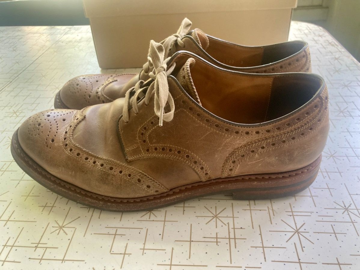 Japanese Brand Leather & Silver MOTO Wing Tip Low Cut Shoes #2102 Size US 11 / EU 44 - 4 Thumbnail