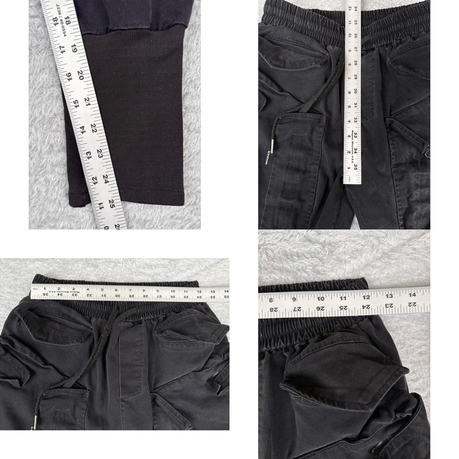 Vintage XVTU Pants Women Small Black Cargo Jogger Tapered Cotton High Rise 28x25 Size 28" / US 6 / IT 42 - 8 Thumbnail