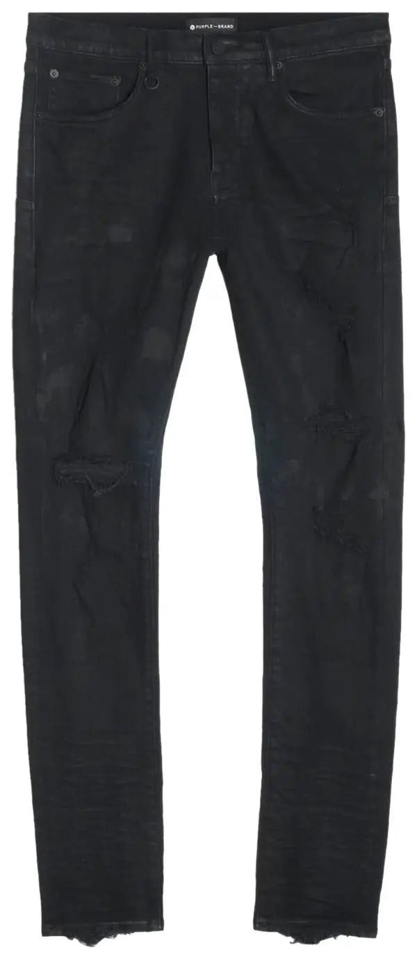 Purple Brand Oil Spill Low Rise Skinny Jean Black Size US 32 / EU 48 - 1 Thumbnail