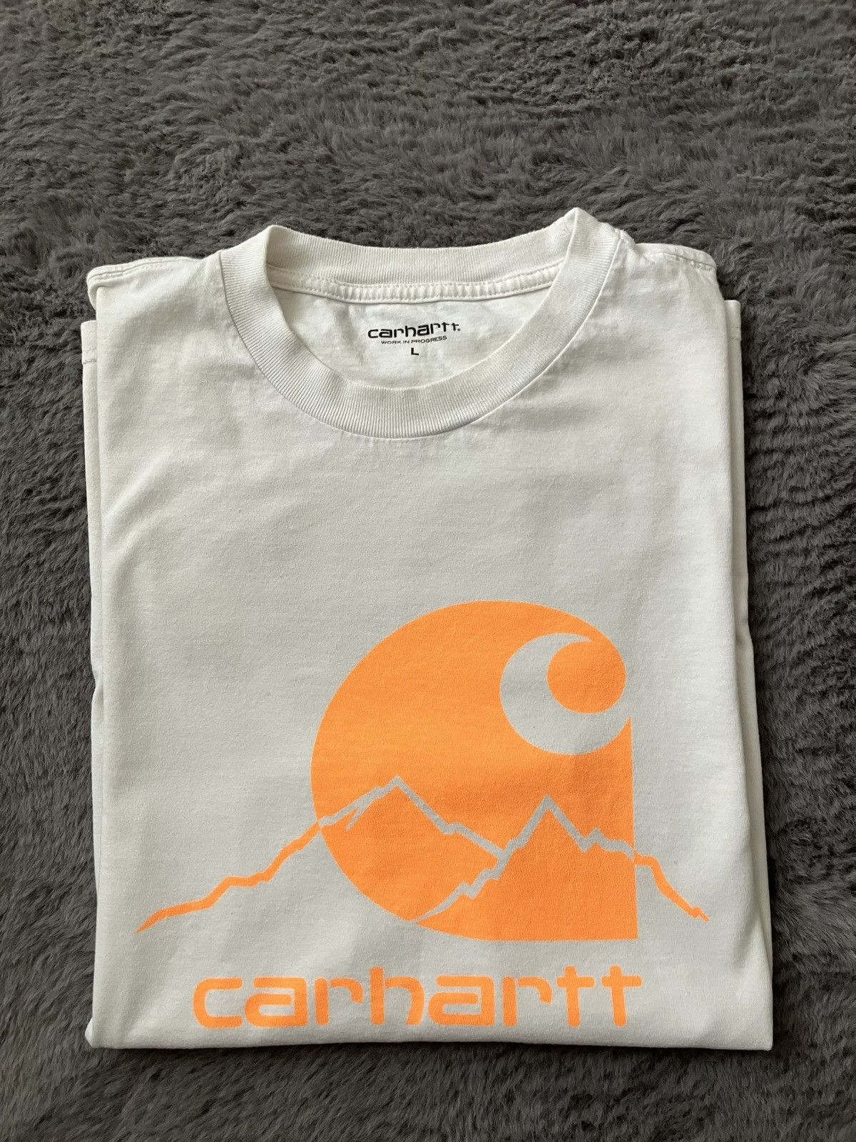 Carhartt × Carhartt Wip White Orange Carhartt WIP Short Sleeve Tee C Label Workwear Size US L / EU 52-54 / 3 - 1 Thumbnail