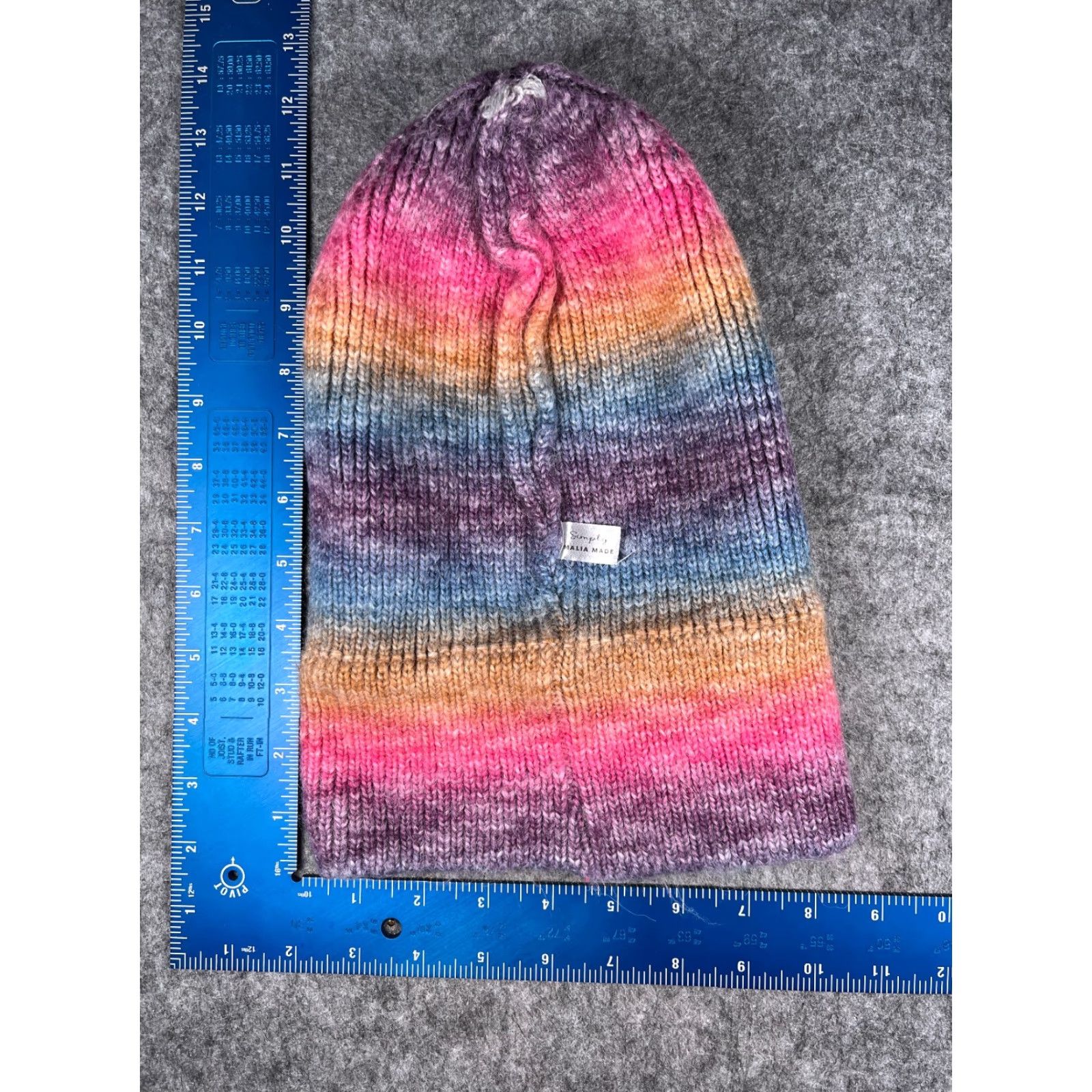 Vintage Simply Malia Made Beanie Women One Size Pink Orange Purple Knit Acrylic Ombre Hat Womens Beanie Size ONE SIZE - 6 Thumbnail