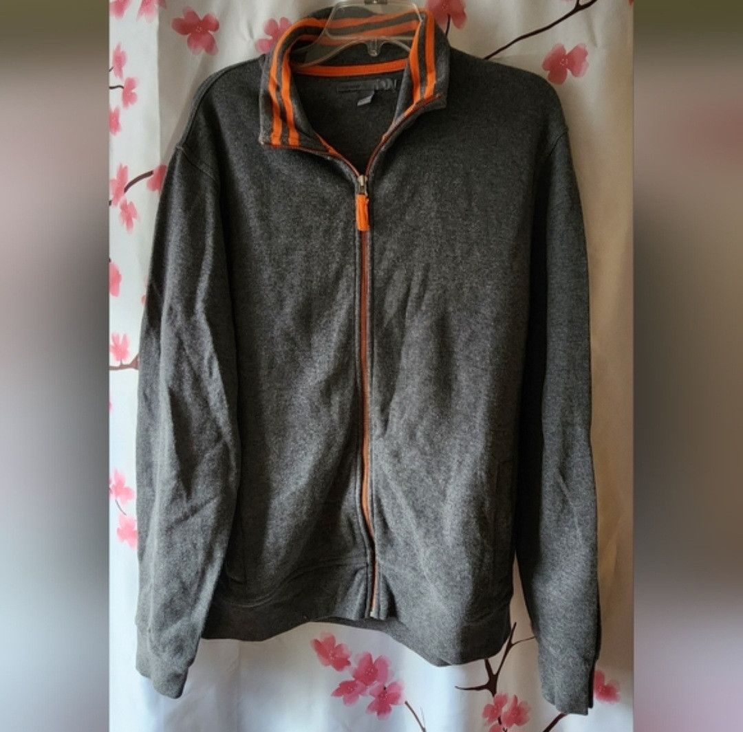 Old Navy Old Navy Gray Orange Trim Collared LS Zip Up Sweater Large Size US L / EU 52-54 / 3 - 1 Thumbnail