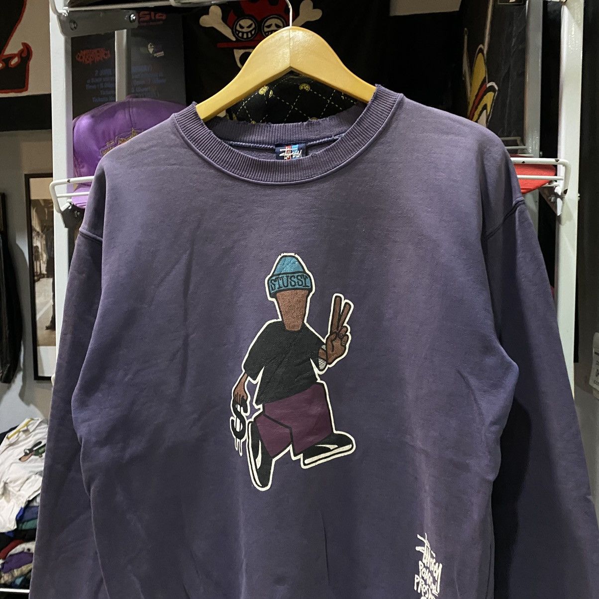 Stussy Vintage 80’s Distress Stussy Peace & Prosperity Sweatshirts Size US M / EU 48-50 / 2 - 3 Thumbnail