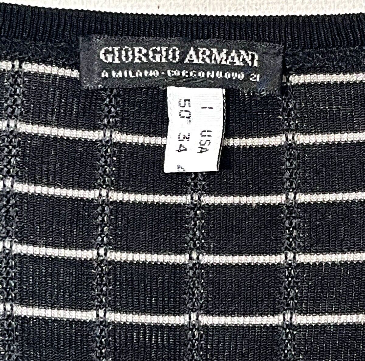 Giorgio Armani GIORGIO ARMANI Striped Stretch Long Sleeve Top Size S / US 4 / IT 40 - 8 Thumbnail