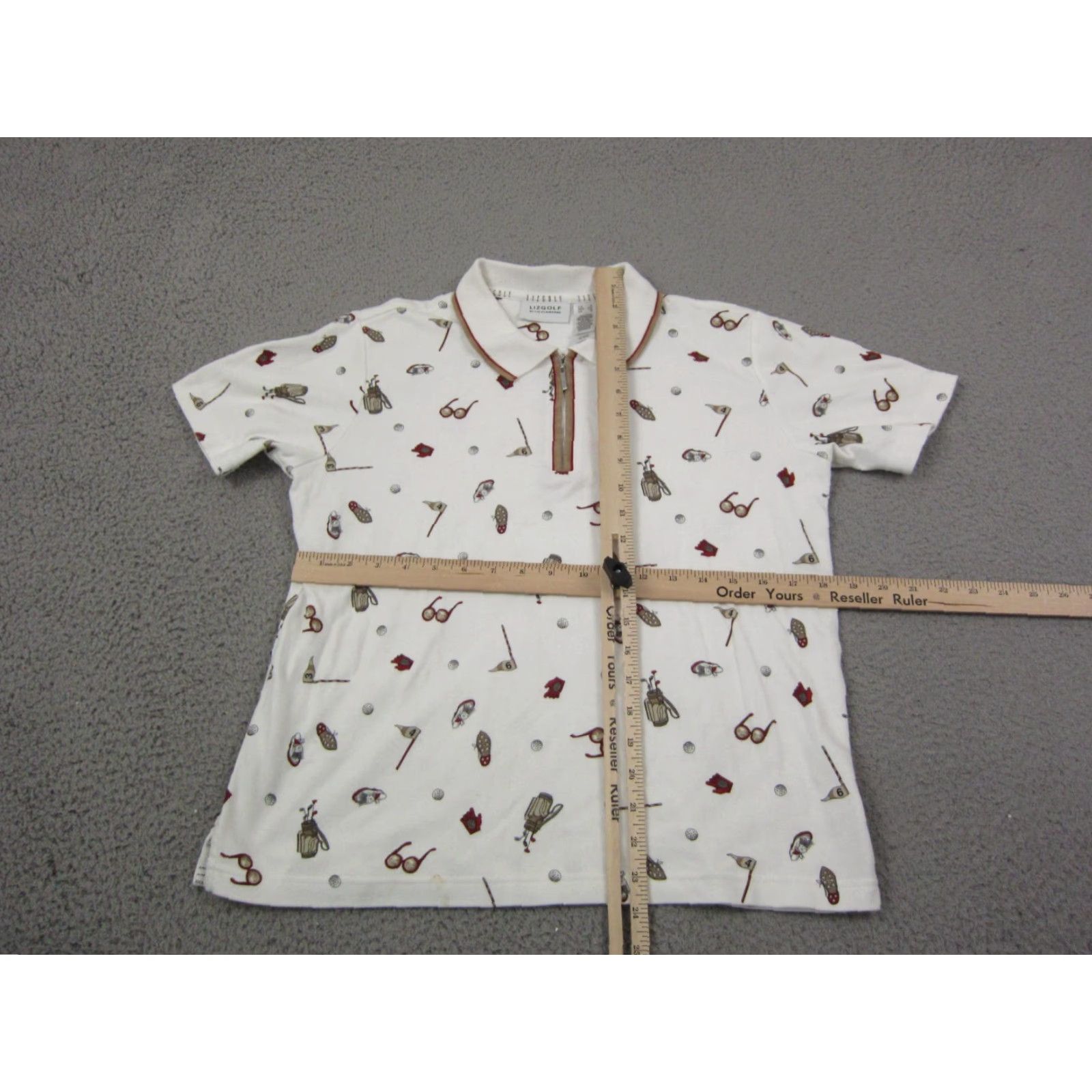 Liz Claiborne Liz Claiborne Polo Shirt Womens Small White Colorful Basic Casual Knit 100% Cotton Short Sleeve Cap Closure Bag AOP Modern Womens Apparel Polo shirt Size M / US 6-8 / IT 42-44 - 6 Thumbnail