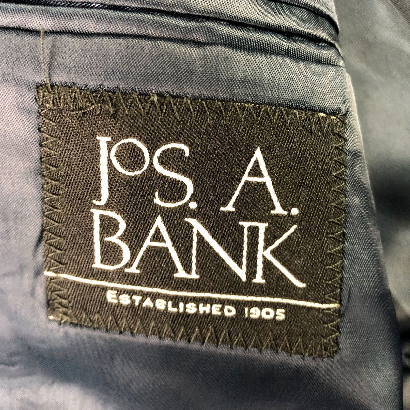 Jos. A. Bank Jos A Bank Men's Wool 2-Button Suit Blue Glen Plaid 40 Long | 34x28 Suit Mens Wool Glen Plaid Blue 2-Button Size 34R - 3 Thumbnail