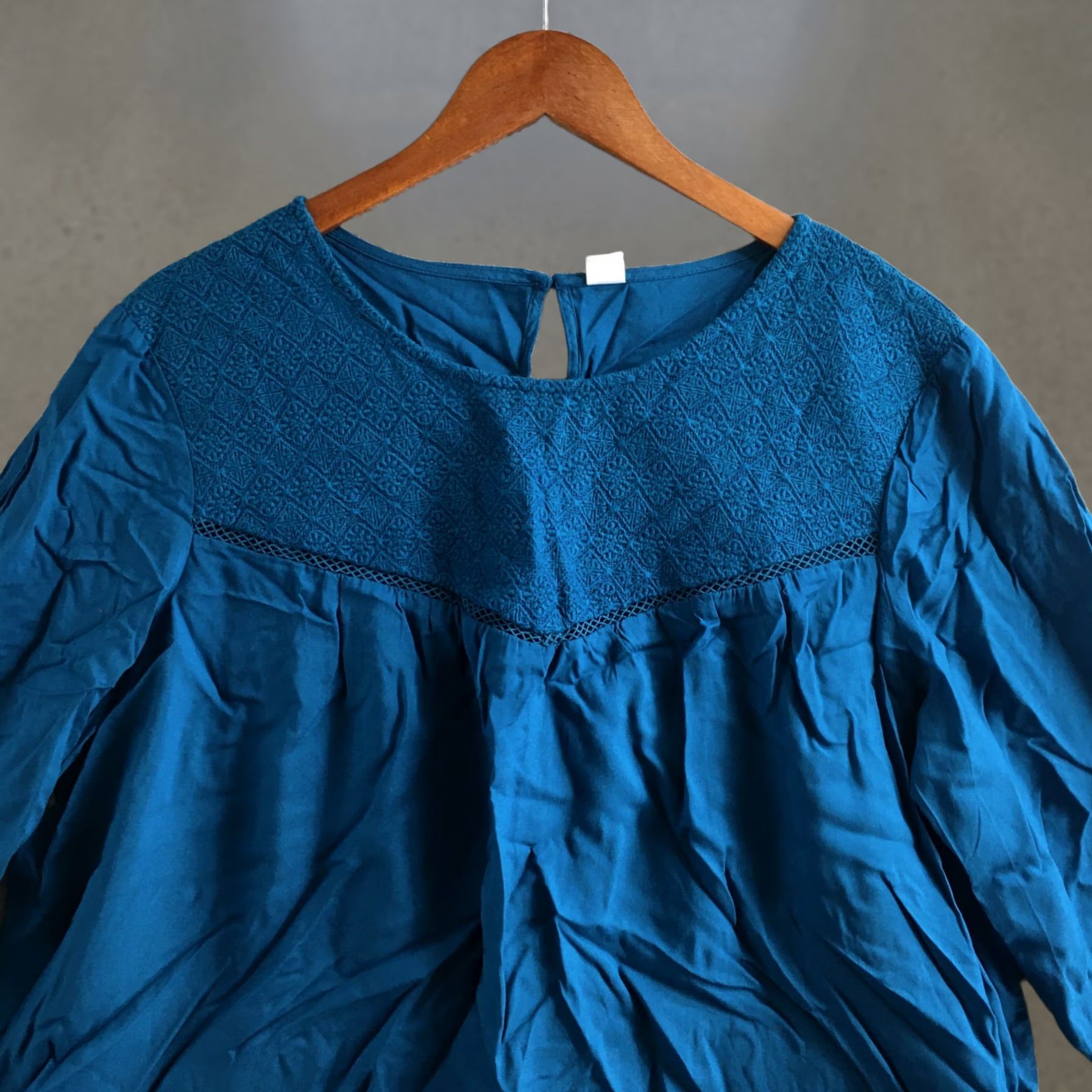 Old Navy Old Navy Blouse Womens XL Blue Modal Embroidered Yoke 3/4 Sleeve Peasant Pull On Size XL / US 12-14 / IT 48-50 - 1 Thumbnail