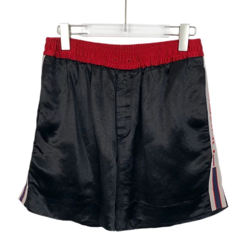 Gucci Gucci Black letter print elastic drawstring waist casual sh Size US 32 / EU 48 - 1 Thumbnail