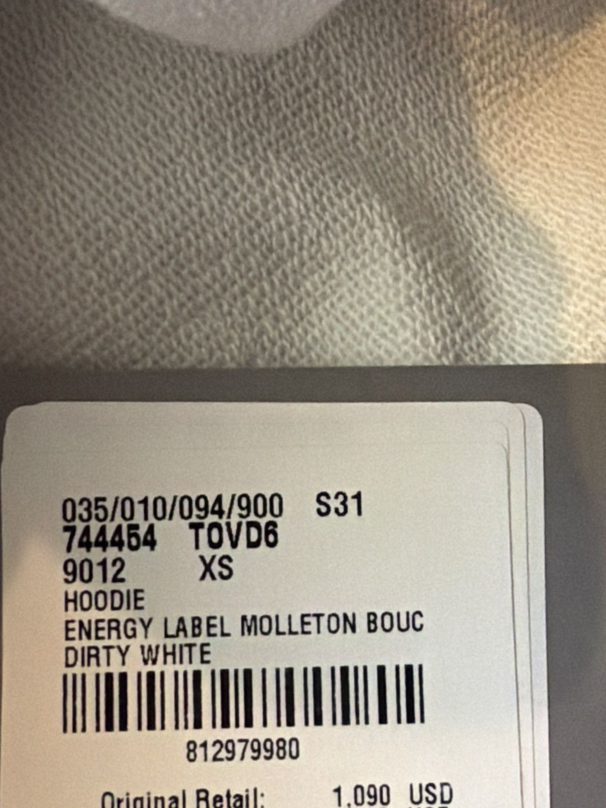 Balenciaga Balenciaga energy label dirty white zip up hoodie xs Size US XS / EU 42 / 0 - 5 Thumbnail