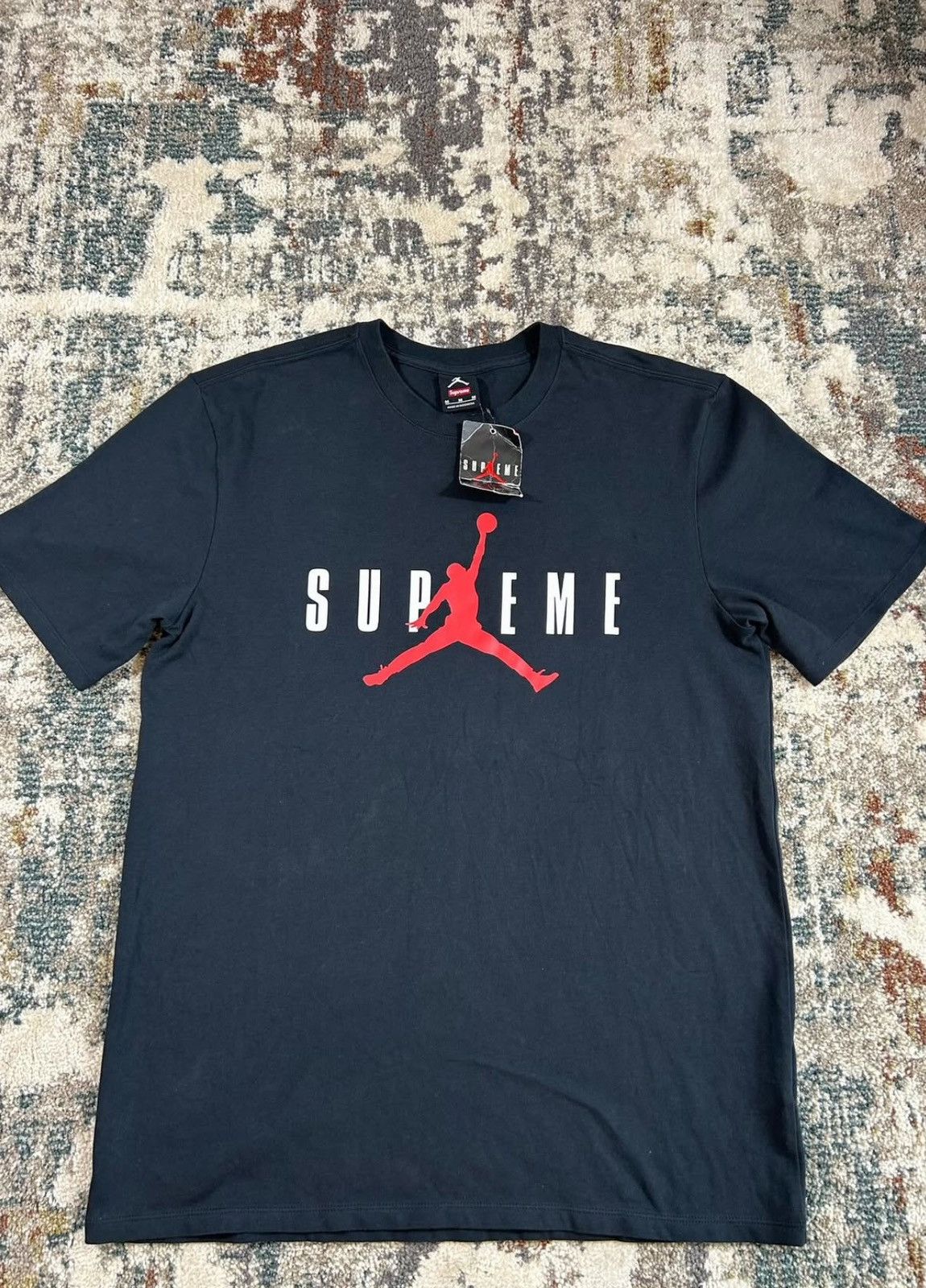 トップス Supreme x Jordan Tee Black 15FW Supreme Jordan Tee T Shirt Logo Authentic Large New Black | eBay