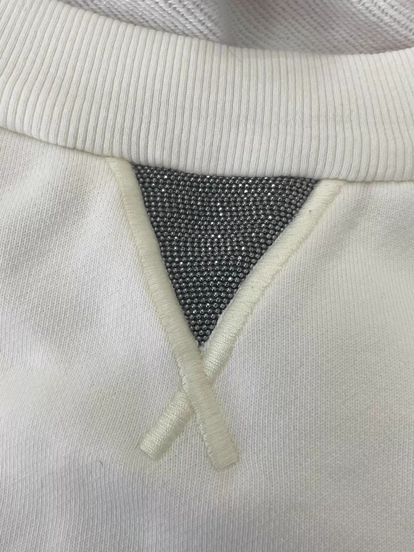 Brunello Cucinelli BC White Beaded Versatile Sweatshirt Size M New Size M / US 6-8 / IT 42-44 - 2 Thumbnail