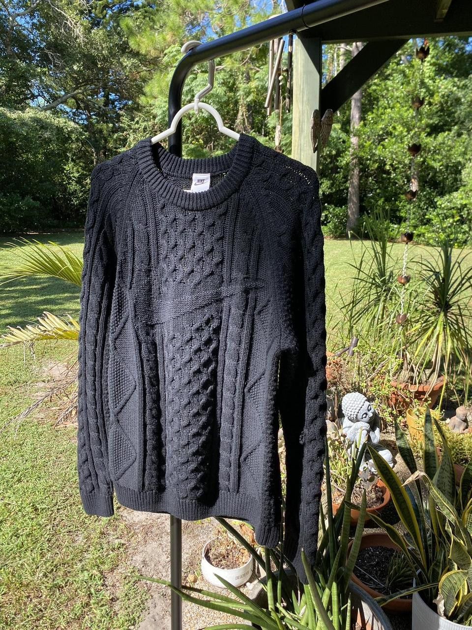 Nike Heavyweight Black Nike Check Logo Crochet Knit Sweater Small Size US S / EU 44-46 / 1 - 2 Thumbnail