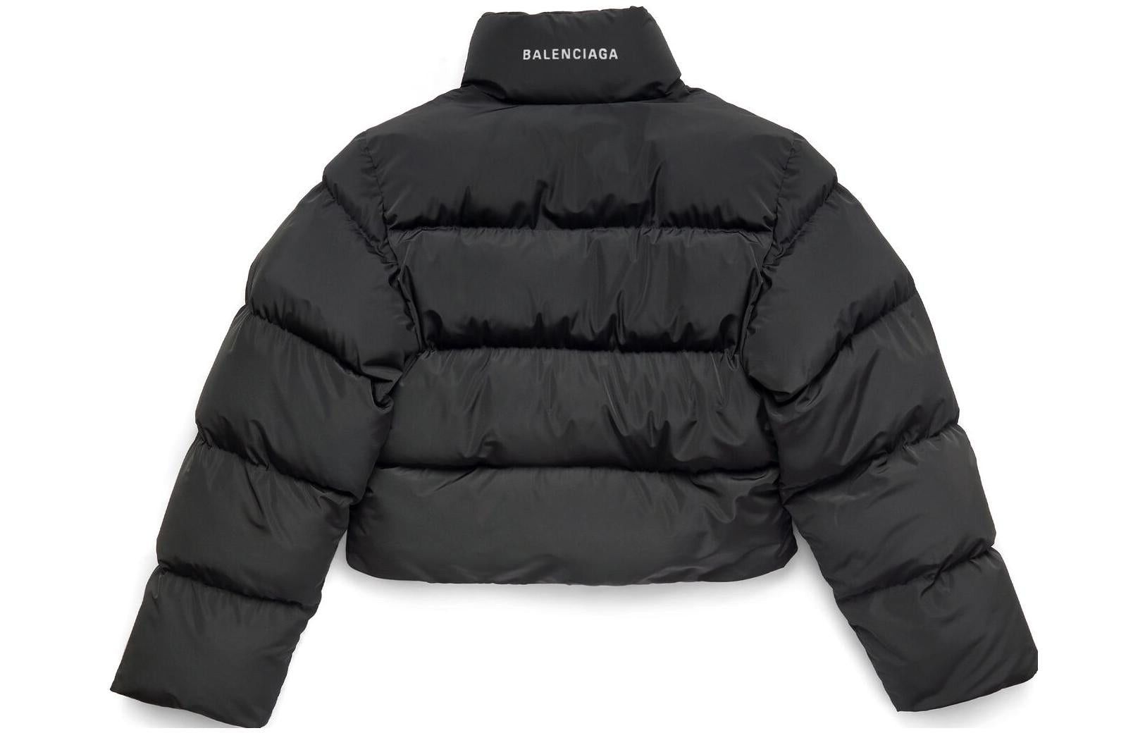 Balenciaga o1mt1gz0325 Shrunk Puffer Jacket in Black Size XXS / US 00 / IT 34 - 2 Thumbnail
