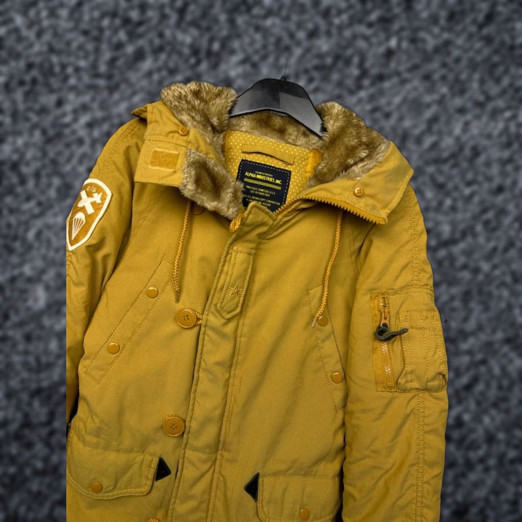 Vintage Alpha N3B Parka Jacket XS Mens Yellow Nike World? Size US XS / EU 42 / 0 - 1 Thumbnail