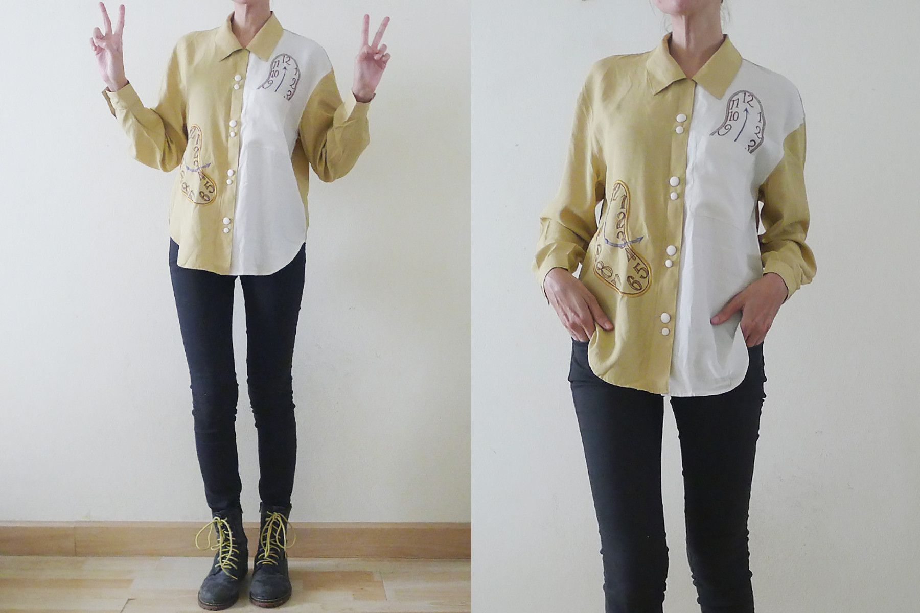 Vintage Salvador Dali Style, The Persistence of Memory baroque shirt Size M / US 6-8 / IT 42-44 - 4 Thumbnail