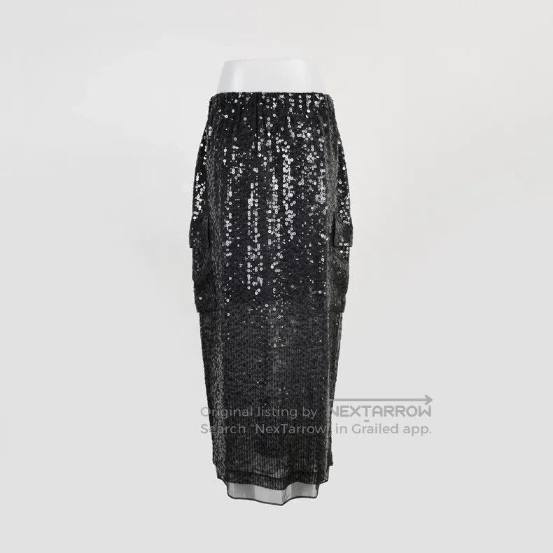 Brunello Cucinelli Brunello Cucinelli Silk sequin decoration half skirt Size 28" / US 6 / IT 42 - 2 Thumbnail