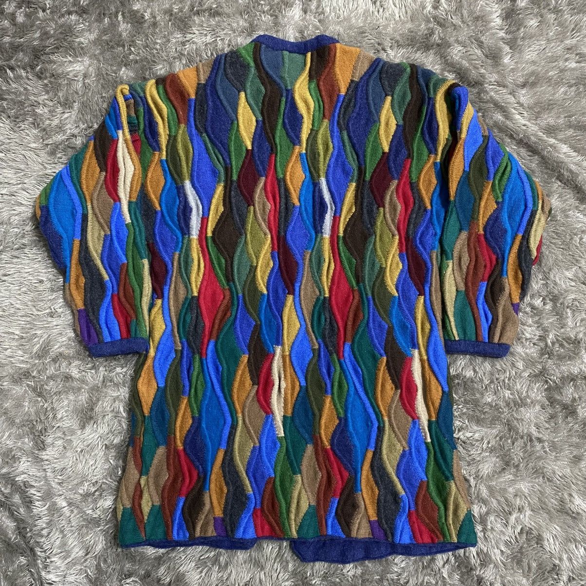 Coogi Vintage 90s Limnos Australia Coogi Style 3D Knit Cardigan Size M / US 6-8 / IT 42-44 - 2 Thumbnail