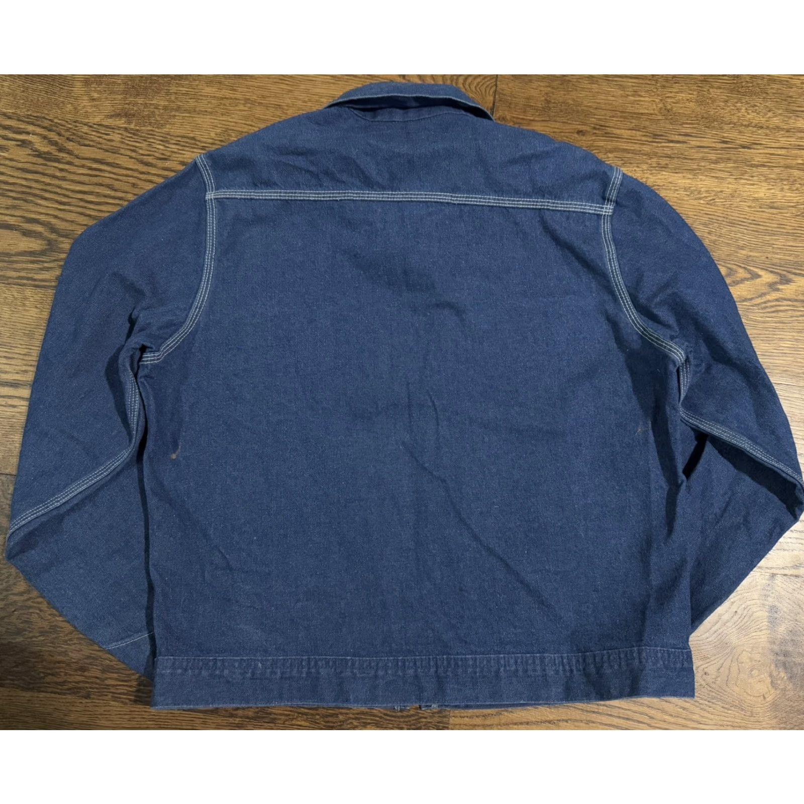 Denime VINTAGE Oshkosh Denim Chore Jacket Indigo Blue Size 40 1970s Workwear Barn Coat Mens / Womens Size US XXS / EU 40 - 2 Thumbnail